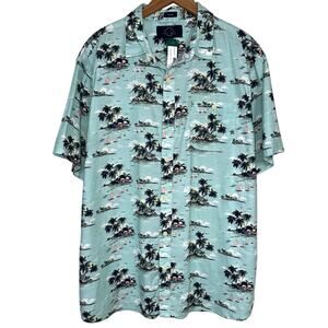 NWT Even Tide Stitchfix Cotton Short Sleeve Tropical Hawaiian Shirt Size XL Tall